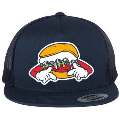 Burger Flat Bill Trucker Hat