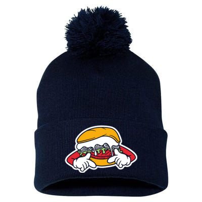 Burger Pom Pom 12in Knit Beanie