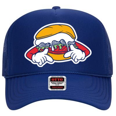 Burger High Crown Mesh Back Trucker Hat