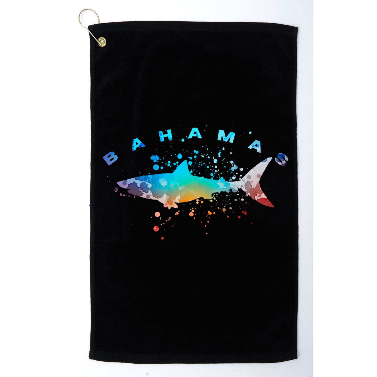 Bahamas Beach Vacation Great White Shark Art Vintage Graphic Gift Golf Towel