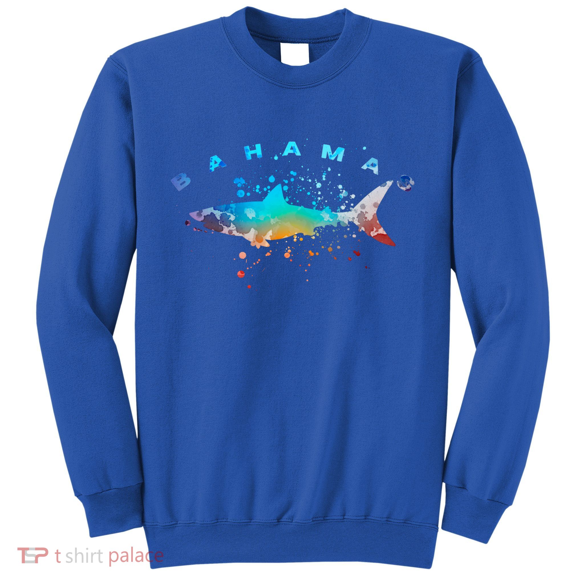 Bahamas Beach Vacation Great White Shark Art Vintage Graphic Gift Sweatshirt