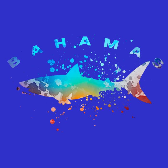 Bahamas Beach Vacation Great White Shark Art Vintage Graphic Gift Bag