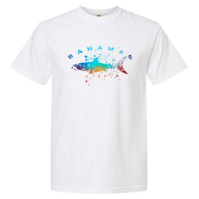 Bahamas Beach Vacation Great White Shark Art Vintage Graphic Gift Garment-Dyed Heavyweight T-Shirt