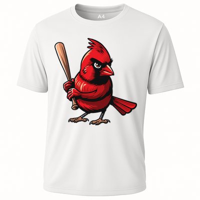 Baseball Bird Vintage Baseball Sports Fan Cardinal Cooling Performance Crew T-Shirt