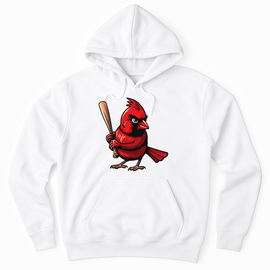 Baseball Bird Vintage Baseball Sports Fan Cardinal Hoodie