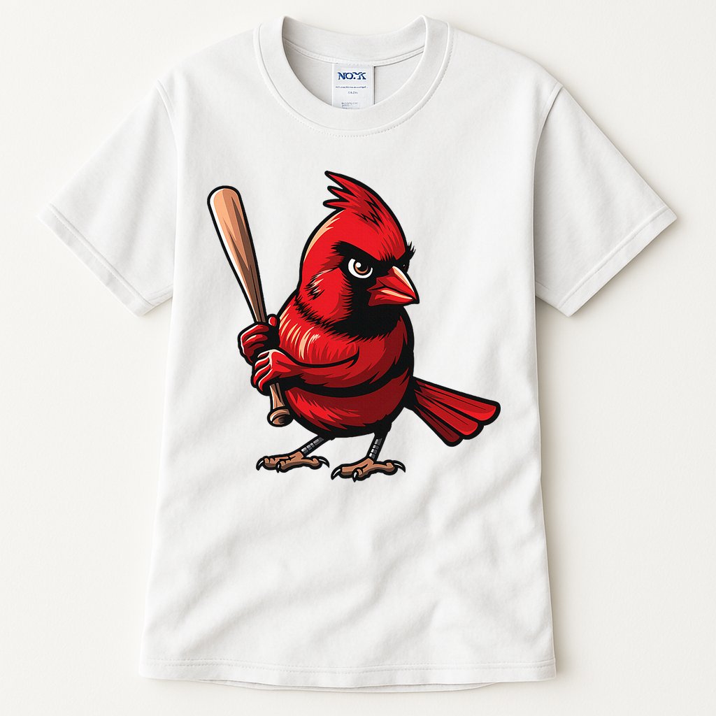 Baseball Bird Vintage Baseball Sports Fan Cardinal Tall T-Shirt