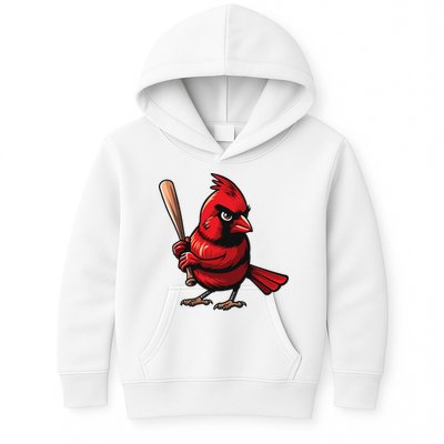 Baseball Bird Vintage Baseball Sports Fan Cardinal Kids Hoodie