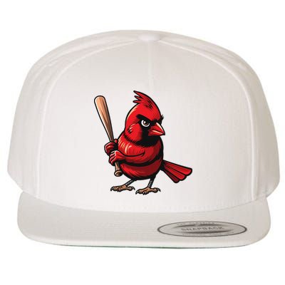 Baseball Bird Vintage Baseball Sports Fan Cardinal Wool Snapback Cap