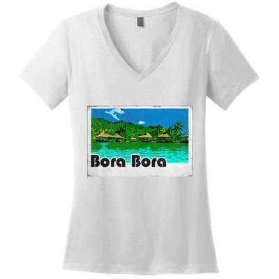 Bora Bora Vintage Women's V-Neck T-Shirt