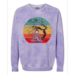 Buddha Buddhist Vajrayana Diwali Shavasana Tra Sunset Cute Gift Colorblast Crewneck Sweatshirt