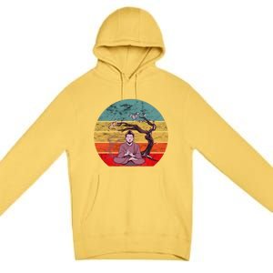 Buddha Buddhist Vajrayana Diwali Shavasana Tra Sunset Cute Gift Premium Pullover Hoodie