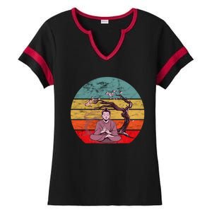 Buddha Buddhist Vajrayana Diwali Shavasana Tra Sunset Cute Gift Ladies Halftime Notch Neck Tee