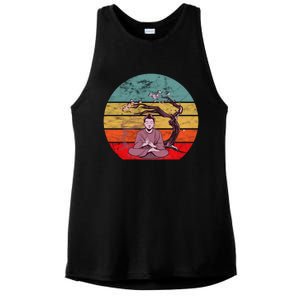 Buddha Buddhist Vajrayana Diwali Shavasana Tra Sunset Cute Gift Ladies PosiCharge Tri-Blend Wicking Tank