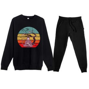 Buddha Buddhist Vajrayana Diwali Shavasana Tra Sunset Cute Gift Premium Crewneck Sweatsuit Set