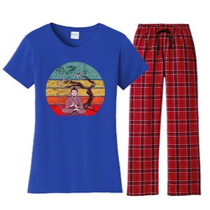 Buddha Buddhist Vajrayana Diwali Shavasana Tra Sunset Cute Gift Women's Flannel Pajama Set