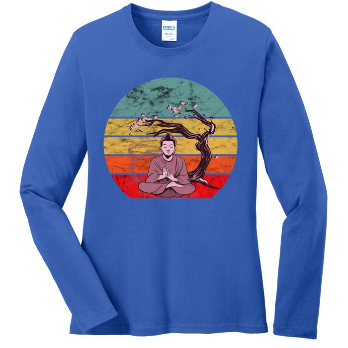 Buddha Buddhist Vajrayana Diwali Shavasana Tra Sunset Cute Gift Ladies Long Sleeve Shirt