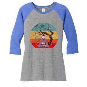 Buddha Buddhist Vajrayana Diwali Shavasana Tra Sunset Cute Gift Women's Tri-Blend 3/4-Sleeve Raglan Shirt