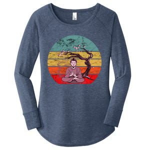 Buddha Buddhist Vajrayana Diwali Shavasana Tra Sunset Cute Gift Women's Perfect Tri Tunic Long Sleeve Shirt