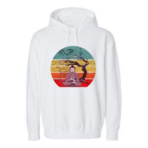 Buddha Buddhist Vajrayana Diwali Shavasana Tra Sunset Cute Gift Garment-Dyed Fleece Hoodie