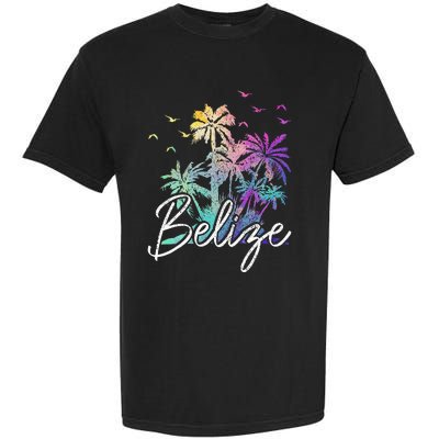 Belize Beach Vintage Palm Trees Vacation Garment-Dyed Heavyweight T-Shirt