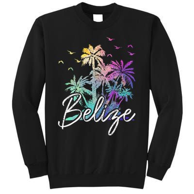 Belize Beach Vintage Palm Trees Vacation Sweatshirt