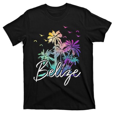 Belize Beach Vintage Palm Trees Vacation T-Shirt