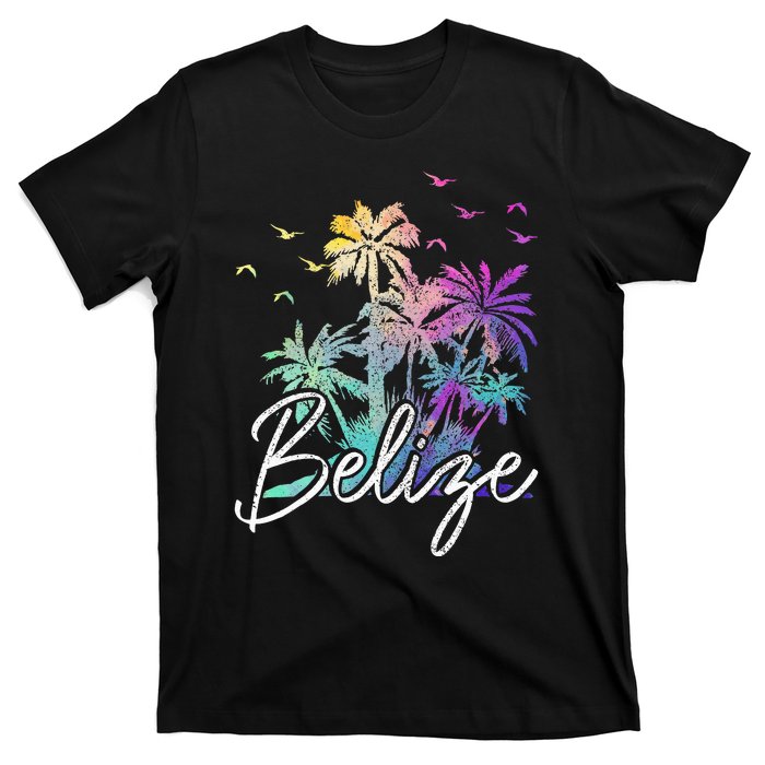 Belize Beach Vintage Palm Trees Vacation T-Shirt