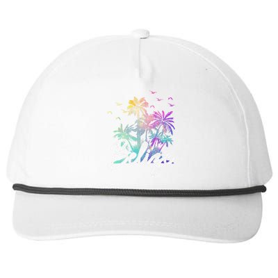 Belize Beach Vintage Palm Trees Vacation Snapback Five-Panel Rope Hat