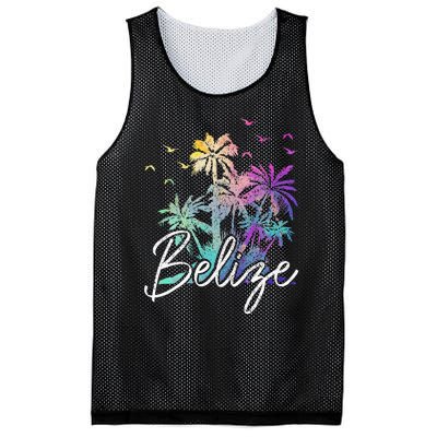 Belize Beach Vintage Palm Trees Vacation Mesh Reversible Basketball Jersey Tank