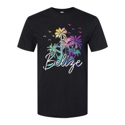 Belize Beach Vintage Palm Trees Vacation Softstyle CVC T-Shirt