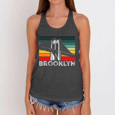 Brooklyn Bridge Vintage New York City Souvenir Ny Usa Women's Knotted Racerback Tank