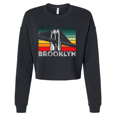 Brooklyn Bridge Vintage New York City Souvenir Ny Usa Cropped Pullover Crew