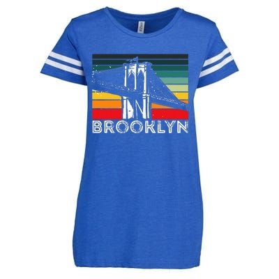 Brooklyn Bridge Vintage New York City Souvenir Ny Usa Enza Ladies Jersey Football T-Shirt