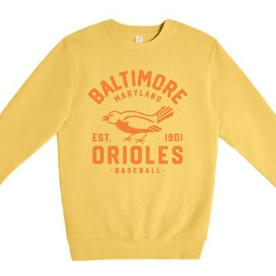 Batimore Baseball Vintage Premium Crewneck Sweatshirt