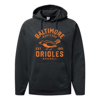 Batimore Baseball Vintage Performance Fleece Hoodie