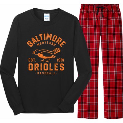 Batimore Baseball Vintage Long Sleeve Pajama Set