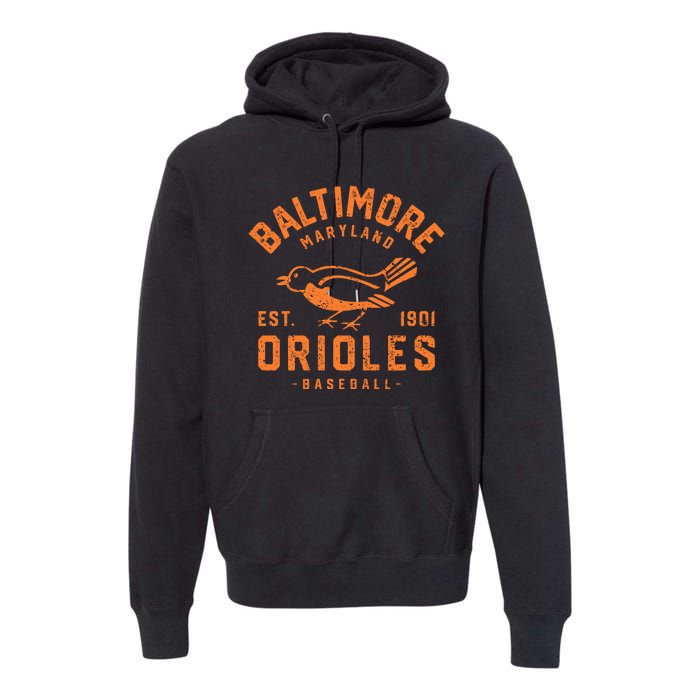 Batimore Baseball Vintage Premium Hoodie