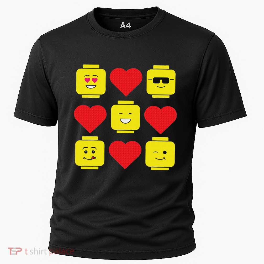 Building Bricks Valentine Hearts Blocks Cooling Performance Crew T-Shirt