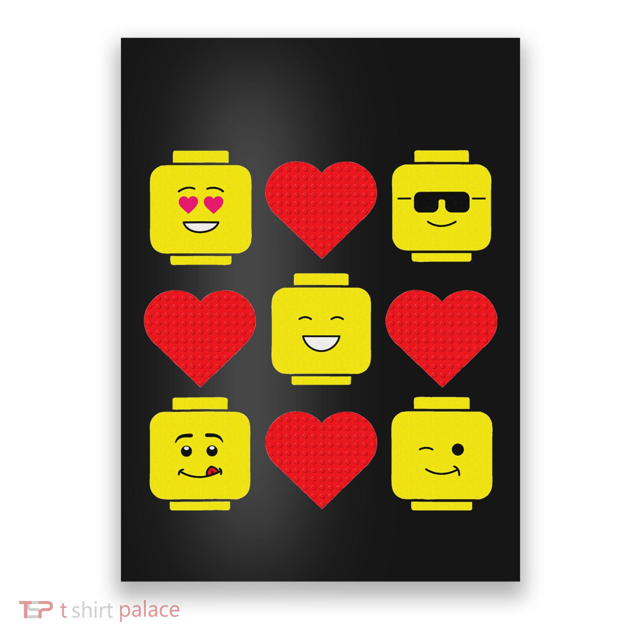 Building Bricks Valentine Hearts Blocks Poster