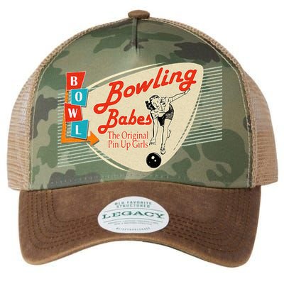 Bowling Babes Vintage Retro Matching Bowling Team Legacy Tie Dye Trucker Hat