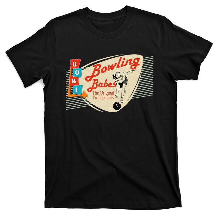 Bowling Babes Vintage Retro Matching Bowling Team T-Shirt