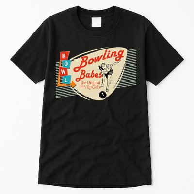 Bowling Babes Vintage Retro Matching Bowling Team Tall T-Shirt