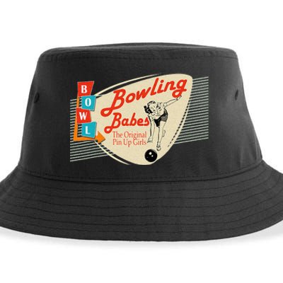 Bowling Babes Vintage Retro Matching Bowling Team Sustainable Bucket Hat