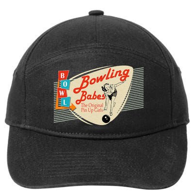 Bowling Babes Vintage Retro Matching Bowling Team 7-Panel Snapback Hat