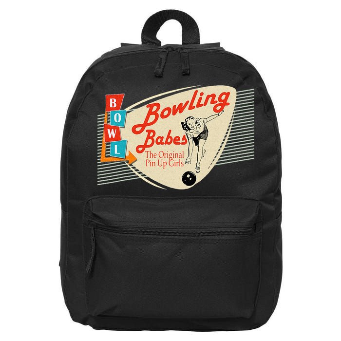 Bowling Babes Vintage Retro Matching Bowling Team 16 in Basic Backpack