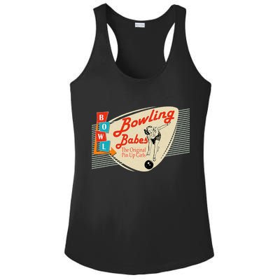 Bowling Babes Vintage Retro Matching Bowling Team Ladies PosiCharge Competitor Racerback Tank