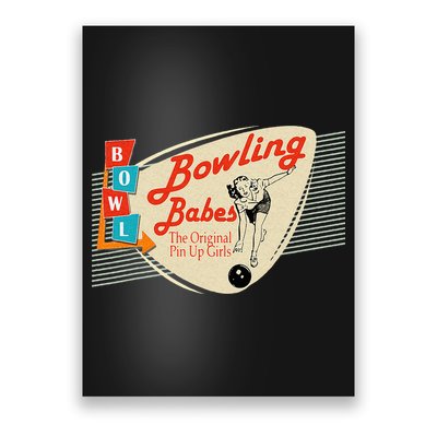 Bowling Babes Vintage Retro Matching Bowling Team Poster