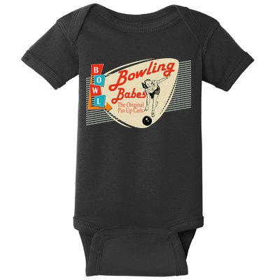 Bowling Babes Vintage Retro Matching Bowling Team Baby Bodysuit