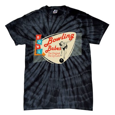 Bowling Babes Vintage Retro Matching Bowling Team Tie-Dye T-Shirt