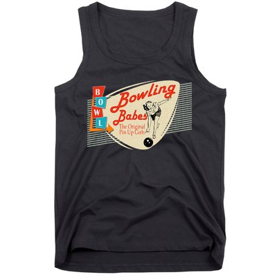 Bowling Babes Vintage Retro Matching Bowling Team Tank Top